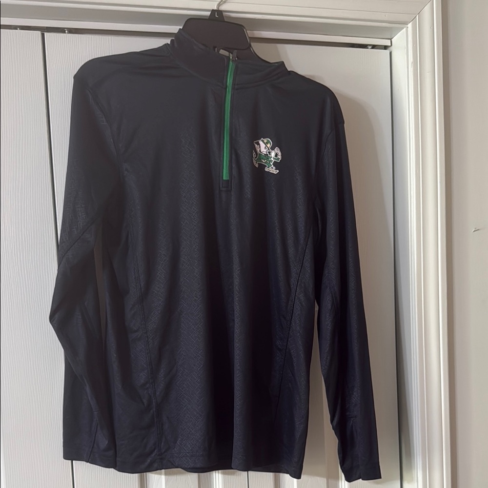 Colosseum Black Long Sleeve Shirt with Green Accent